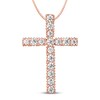 Thumbnail Image 0 of Diamond Cross Pendant 1/4 ct tw 10K Rose Gold 18"