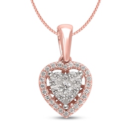 Diamond Heart Necklace 1/4 ct tw 10K Two-Tone Gold