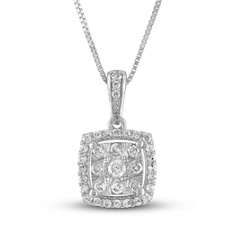 Diamond Necklace 1/4 ct tw 10K White Gold 18&quot;