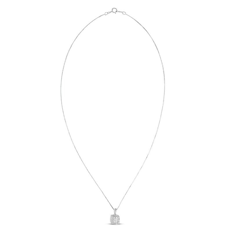 Diamond Necklace 1/4 ct tw 10K White Gold 18"