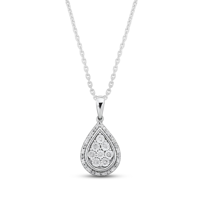Main Image 1 of Diamond Necklace 1/10 ct tw Sterling Silver 18"