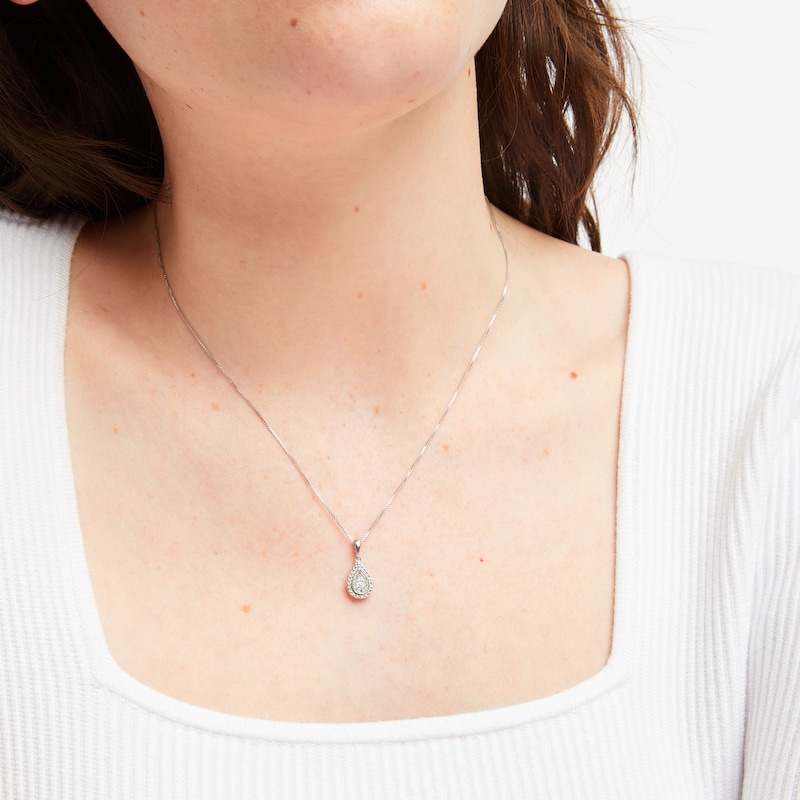 Main Image 2 of Diamond Necklace 1/10 ct tw Sterling Silver 18"