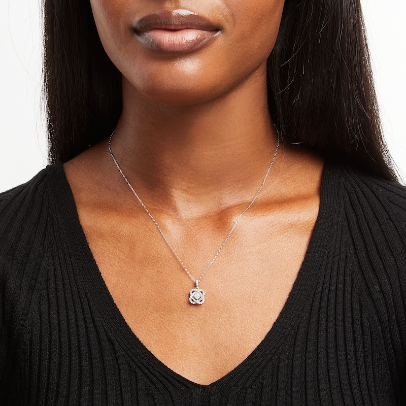 Main Image 2 of Center of Me Diamond Necklace 1/2 ct tw 10K White Gold 18"