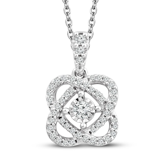 Center of Me Diamond Necklace 1/5 ct tw 10K White Gold 18"