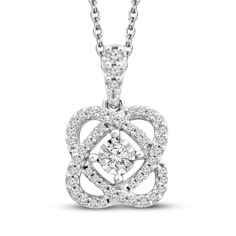 Center of Me Diamond Necklace 1/5 ct tw 10K White Gold 18"