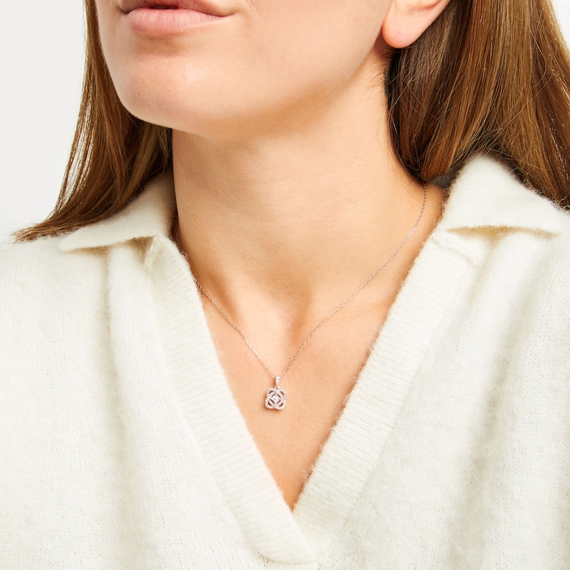 Center of Me Diamond Necklace 1/5 ct tw 10K White Gold 18"