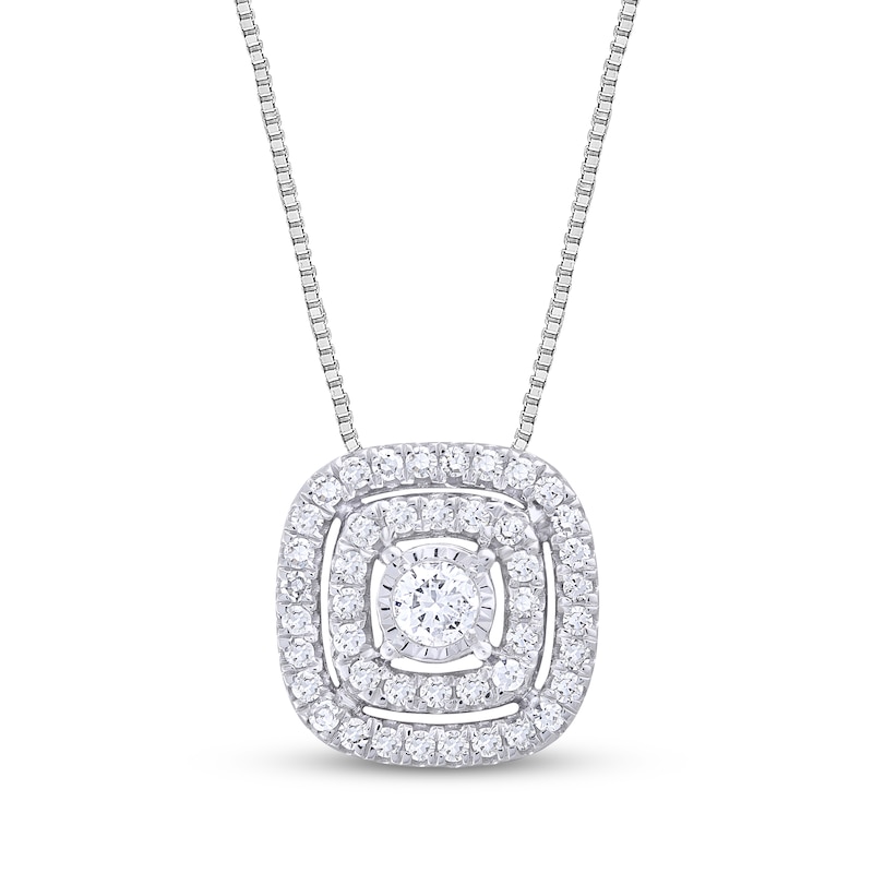 Main Image 1 of Diamond Necklace 1/2 ct tw 10K White Gold 18"