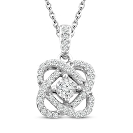 Center of Me Diamond Necklace 1/10 ct tw Sterling Silver 18"