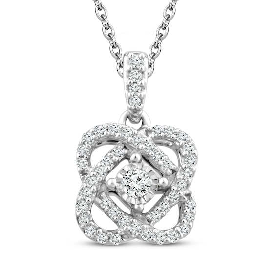 Center of Me Diamond Necklace 1/10 ct tw Sterling Silver 18"
