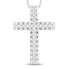 Thumbnail Image 0 of Diamond Cross Necklace 1/2 ct tw 10K White Gold 18"
