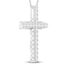 Thumbnail Image 1 of Diamond Cross Necklace 1/2 ct tw 10K White Gold 18"