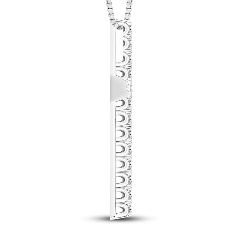 Main Image 3 of Diamond Cross Necklace 1/2 ct tw 10K White Gold 18"