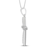 Thumbnail Image 2 of Diamond Cross Necklace 1/8 ct tw 10K White Gold 18"
