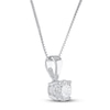 Thumbnail Image 2 of Certified Diamond Solitaire Necklace 1/2 ct tw 14K White Gold 18" (I/VS2)