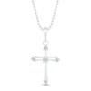 Thumbnail Image 0 of Diamond Cross Necklace 1/20 ct tw 10K White Gold 19"