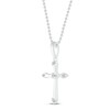 Thumbnail Image 1 of Diamond Cross Necklace 1/20 ct tw 10K White Gold 19"