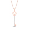 Thumbnail Image 1 of Diamond Crown Key Necklace 1/20 ct tw 10K Rose Gold 18"