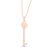 Thumbnail Image 2 of Diamond Crown Key Necklace 1/20 ct tw 10K Rose Gold 18"