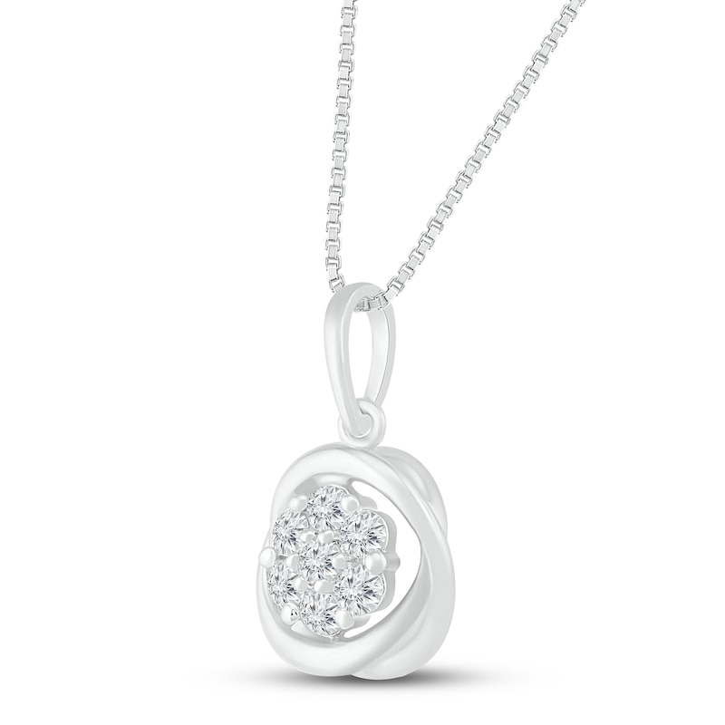 Main Image 2 of Diamond Necklace 1/6 ct tw 10K White Gold 18"