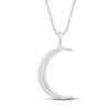 Thumbnail Image 1 of Diamond Moon Necklace 1/10 ct tw 10K White Gold 18"