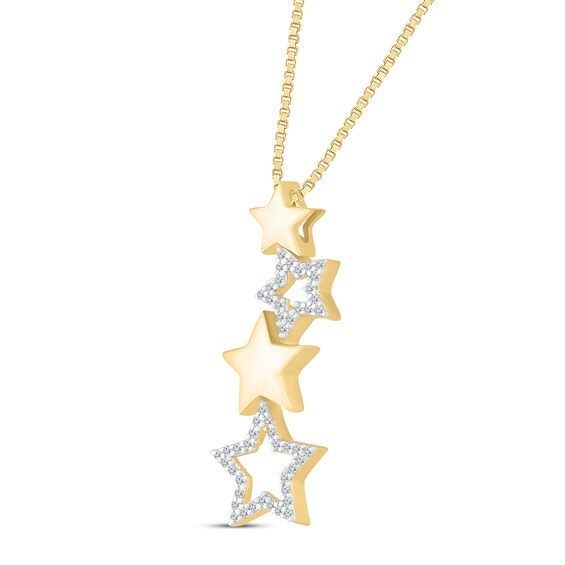 Diamond Star Necklace 1/10 ct tw 10K Yellow Gold 18" | Kay Outlet