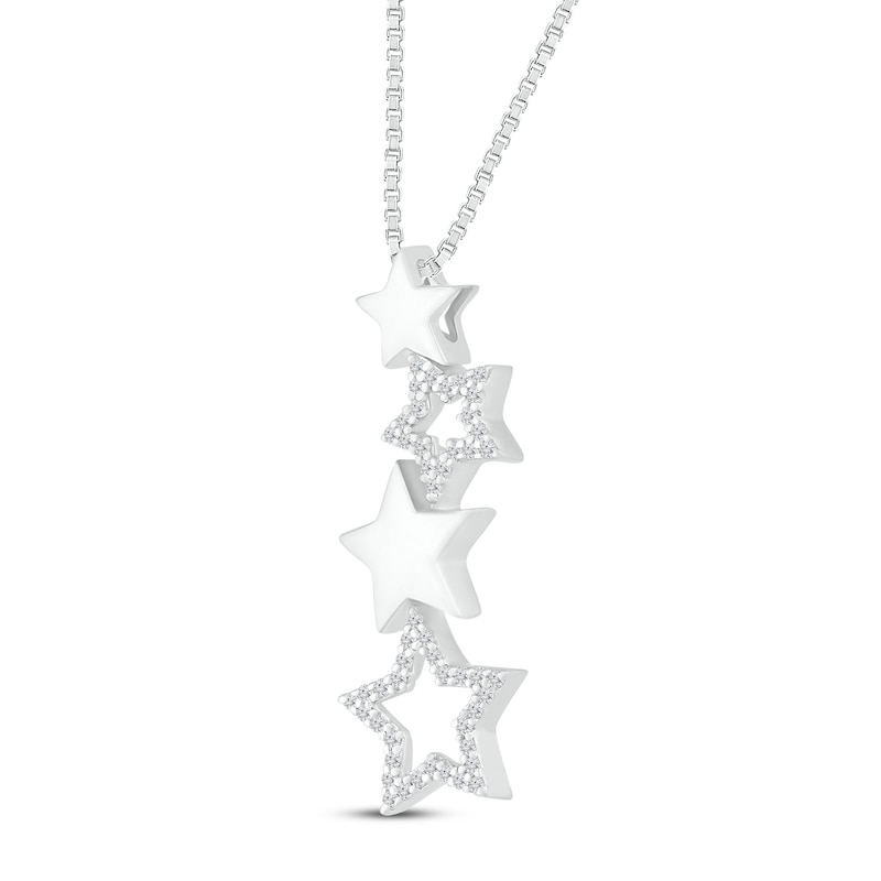 Diamond Star Necklace 1/10 ct tw 10K White Gold 18"