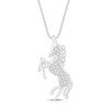 Thumbnail Image 1 of Diamond Unicorn Necklace 1/8 ct tw 10K White Gold 18"