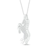 Thumbnail Image 1 of Diamond Unicorn Necklace 1/8 ct tw 10K White Gold 18"