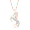 Thumbnail Image 1 of Diamond Unicorn Necklace 1/8 ct tw 10K Rose Gold 18"