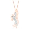 Thumbnail Image 2 of Diamond Unicorn Necklace 1/8 ct tw 10K Rose Gold 18"