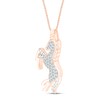 Thumbnail Image 1 of Diamond Unicorn Necklace 1/8 ct tw 10K Rose Gold 18"