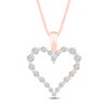 Thumbnail Image 1 of Diamond Heart Necklace 1/4 ct tw 10K Rose Gold 18"