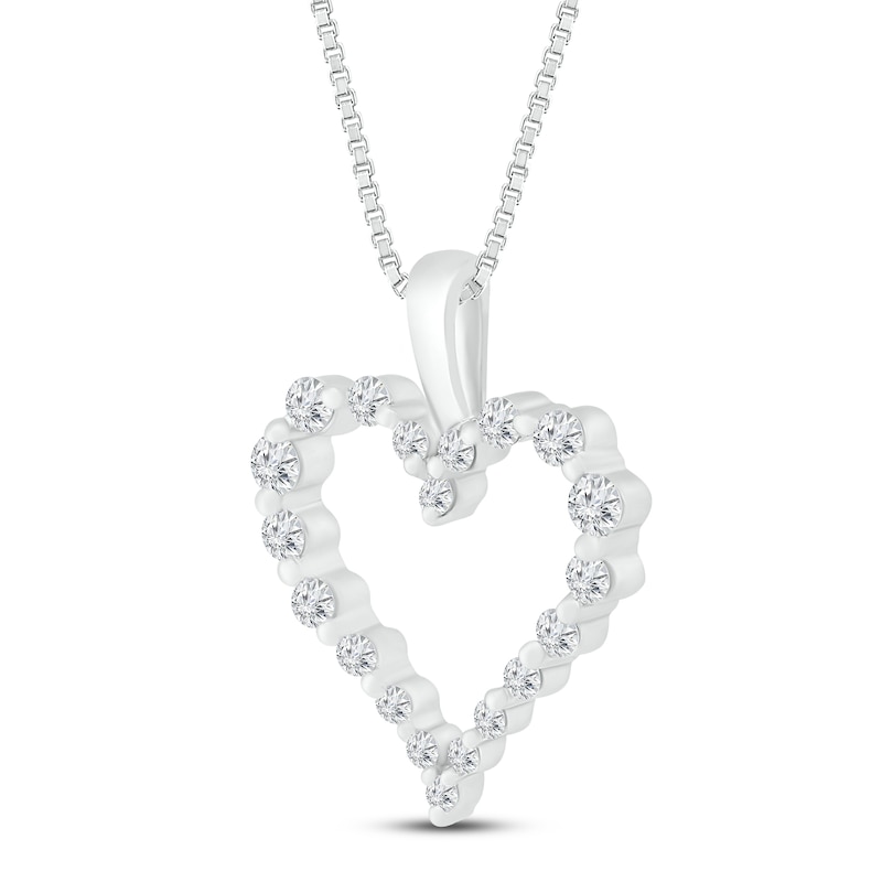 Main Image 2 of Diamond Heart Necklace 1/4 ct tw 10K White Gold 18"