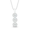 Thumbnail Image 1 of Three-stone Diamond Necklace 1/3 ct tw 10K White Gold 19"