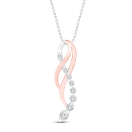 Diamond Necklace 1/6 ct tw 10K Two-Tone Gold 19"
