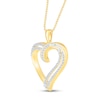 Thumbnail Image 2 of Diamond Heart Necklace 1/6 ct tw 10K Yellow Gold 18"
