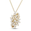 Thumbnail Image 1 of Diamond Flower Necklace 1/2 ct tw 10K Yellow Gold