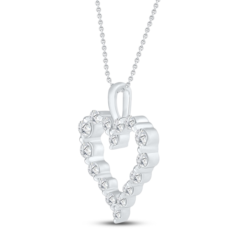 Main Image 2 of Diamond Heart Necklace 1/4 ct tw 10K White Gold 19"
