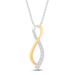 Diamond Necklace 1/5 ct tw 10K Two-Tone Gold 18"