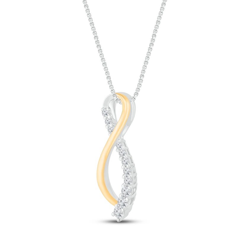 Main Image 2 of Diamond Necklace 1/5 ct tw 10K Two-Tone Gold 18"
