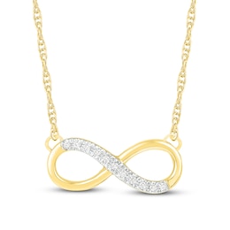 Diamond Infinity Necklace 1/20 ct tw Round-cut 10K Yellow Gold 18.5&quot;