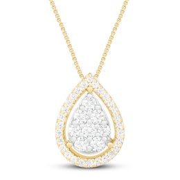 Diamond Necklace 1/4 ct tw 10K Yellow Gold 18&quot;