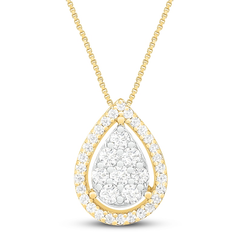 Main Image 1 of Diamond Necklace 1/4 ct tw 10K Yellow Gold 18"