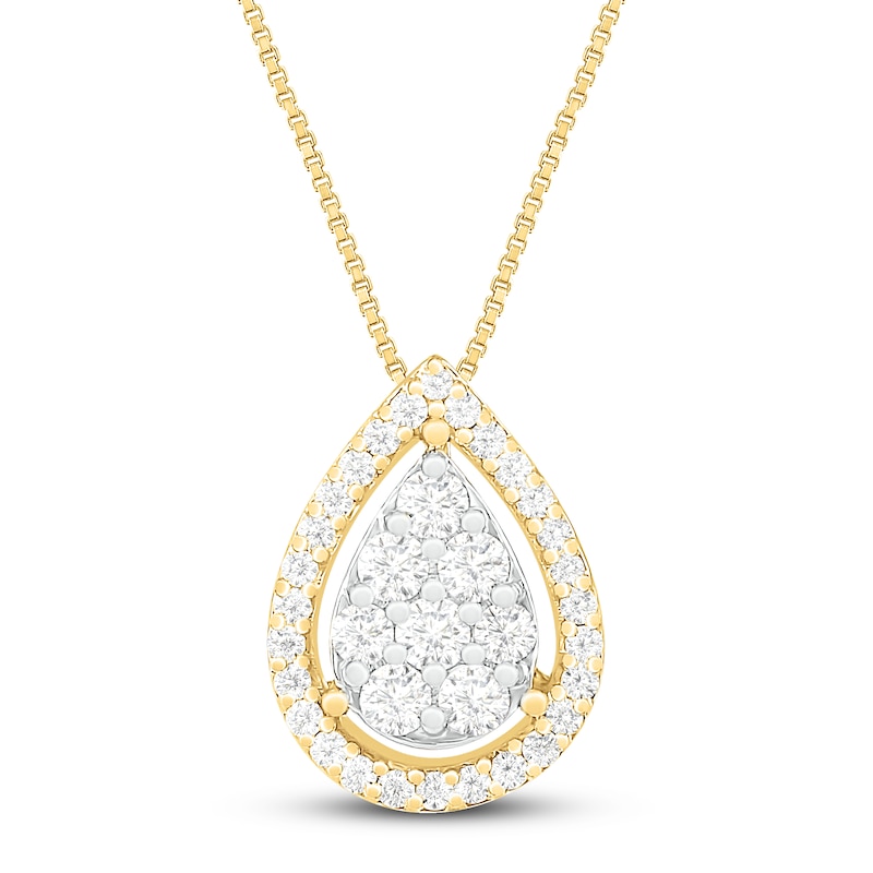 Diamond Necklace 1/4 ct tw 10K Yellow Gold 18"