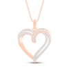 Thumbnail Image 0 of Diamond Heart Necklace 1/6 ct tw Round-cut 10K Rose Gold 18"