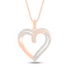 Thumbnail Image 0 of Diamond Heart Necklace 1/6 ct tw Round-cut 10K Rose Gold 18"