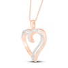 Thumbnail Image 1 of Diamond Heart Necklace 1/6 ct tw Round-cut 10K Rose Gold 18"