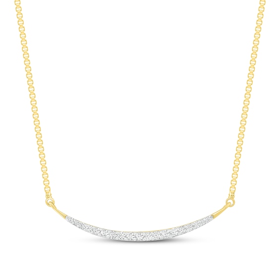 Diamond Necklace 1/5 ct tw Round-cut 10K Yellow Gold 18"