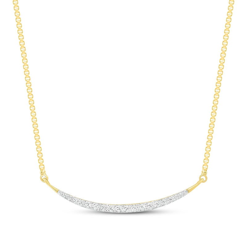 Main Image 1 of Diamond Necklace 1/5 ct tw Round-cut 10K Yellow Gold 18"