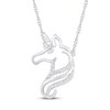 Thumbnail Image 1 of Diamond Unicorn Necklace 1/20 ct tw Round-cut Sterling Silver 18"